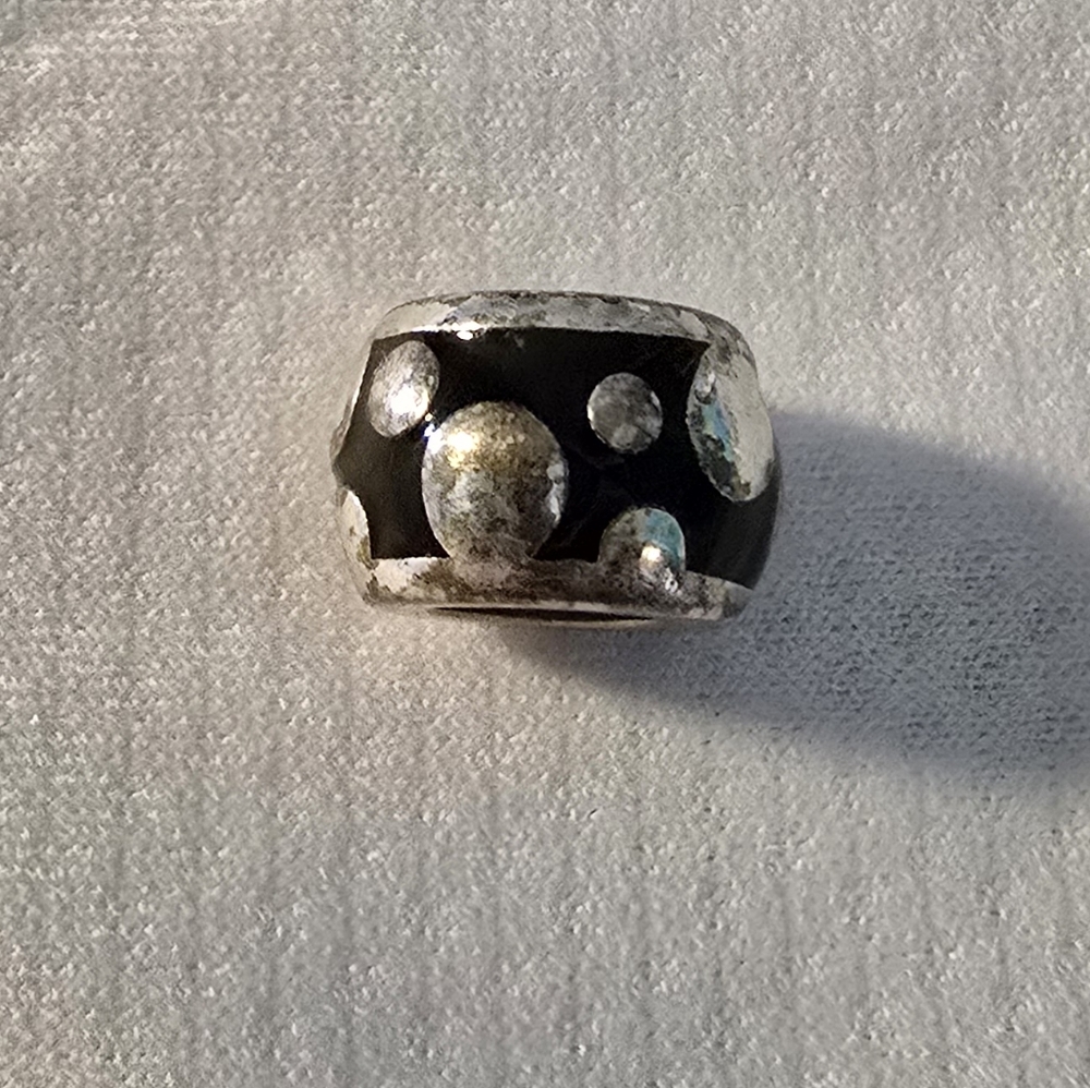 Brighton Silver and Black Polka Dot Charm